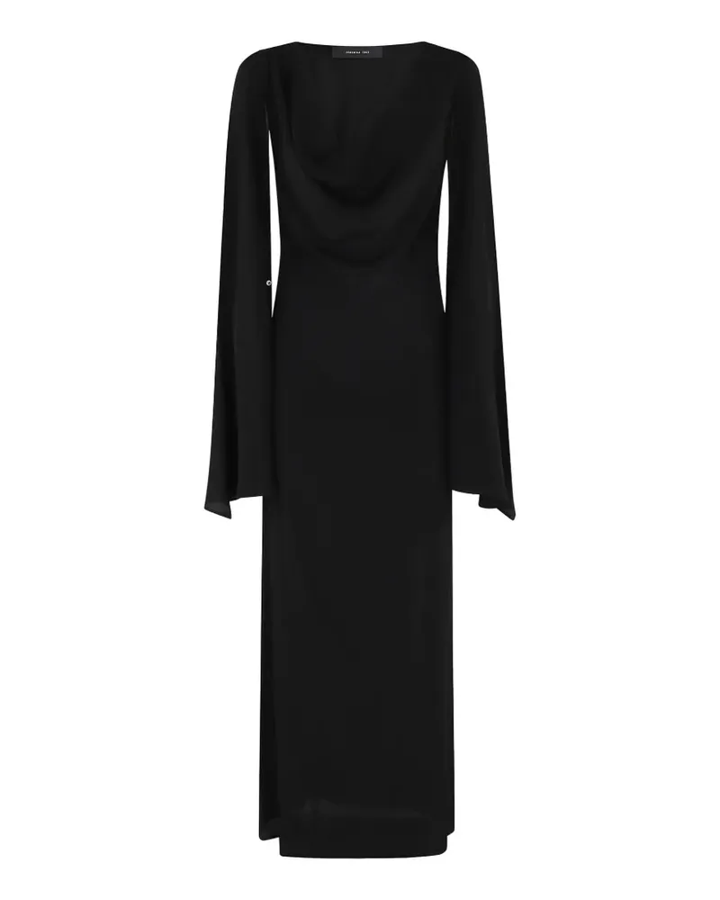 Federica Tosi drape long-sleeve maxi dress - Schwarz Schwarz
