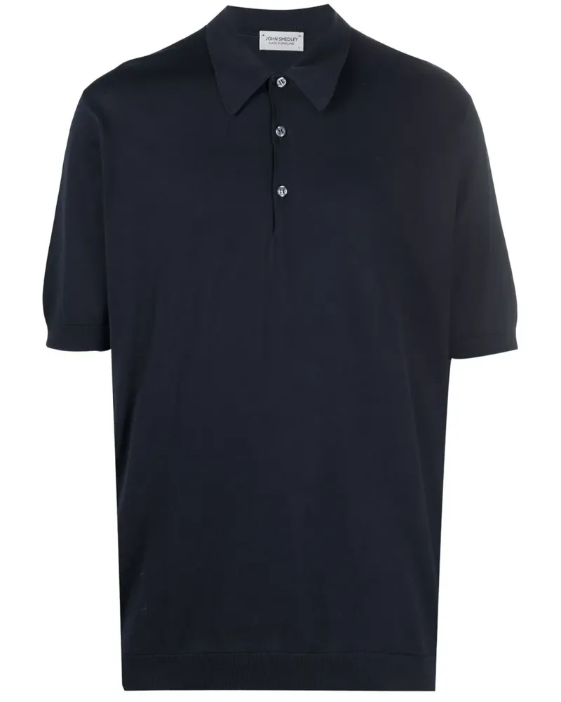 John Smedley Kurzärmeliges Poloshirt - Blau Blau