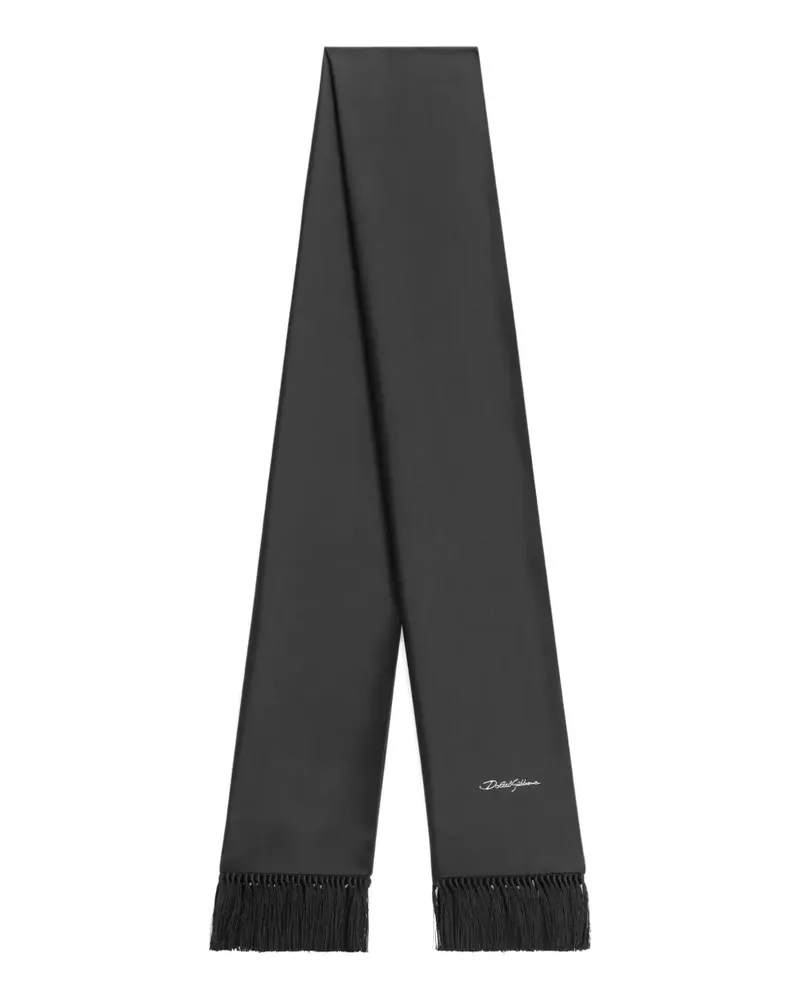 Dolce & Gabbana Schal mit Logo-Stickerei - Schwarz Schwarz