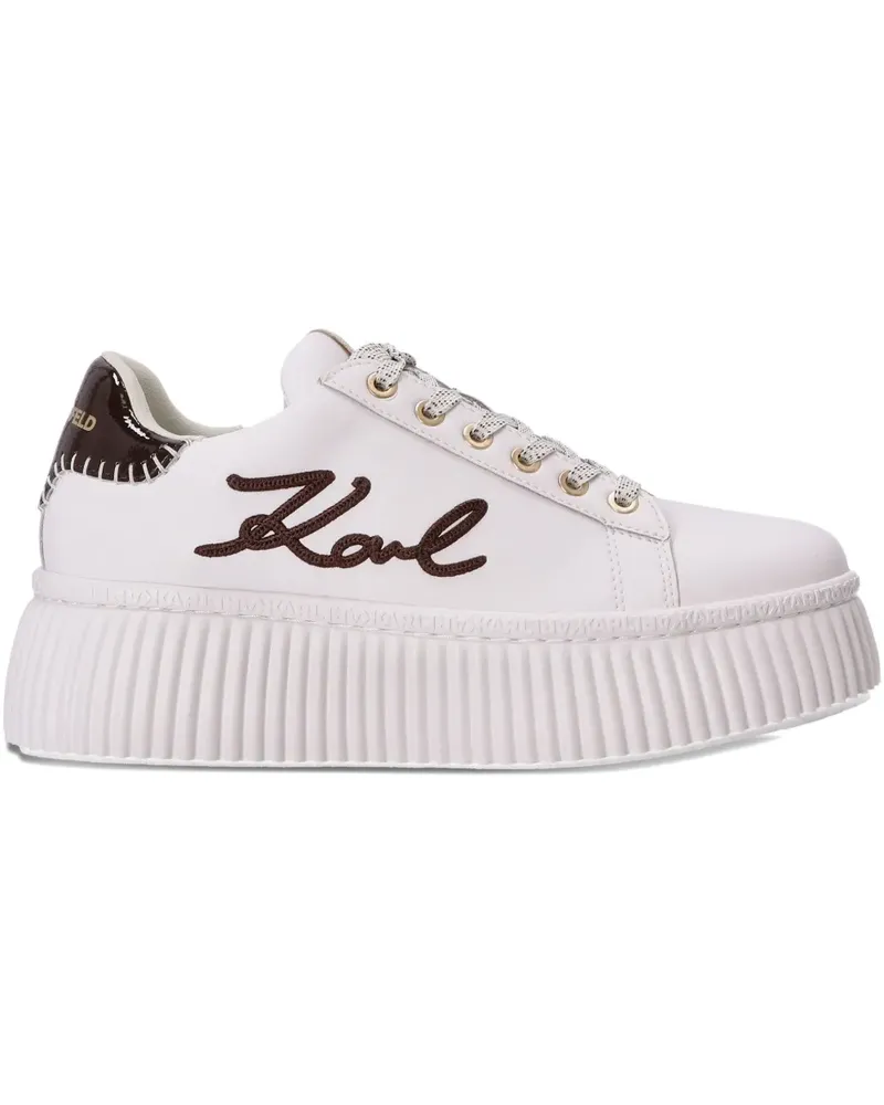 Karl Lagerfeld Flatform-Sneakers mit Logo - Weiß Weiß