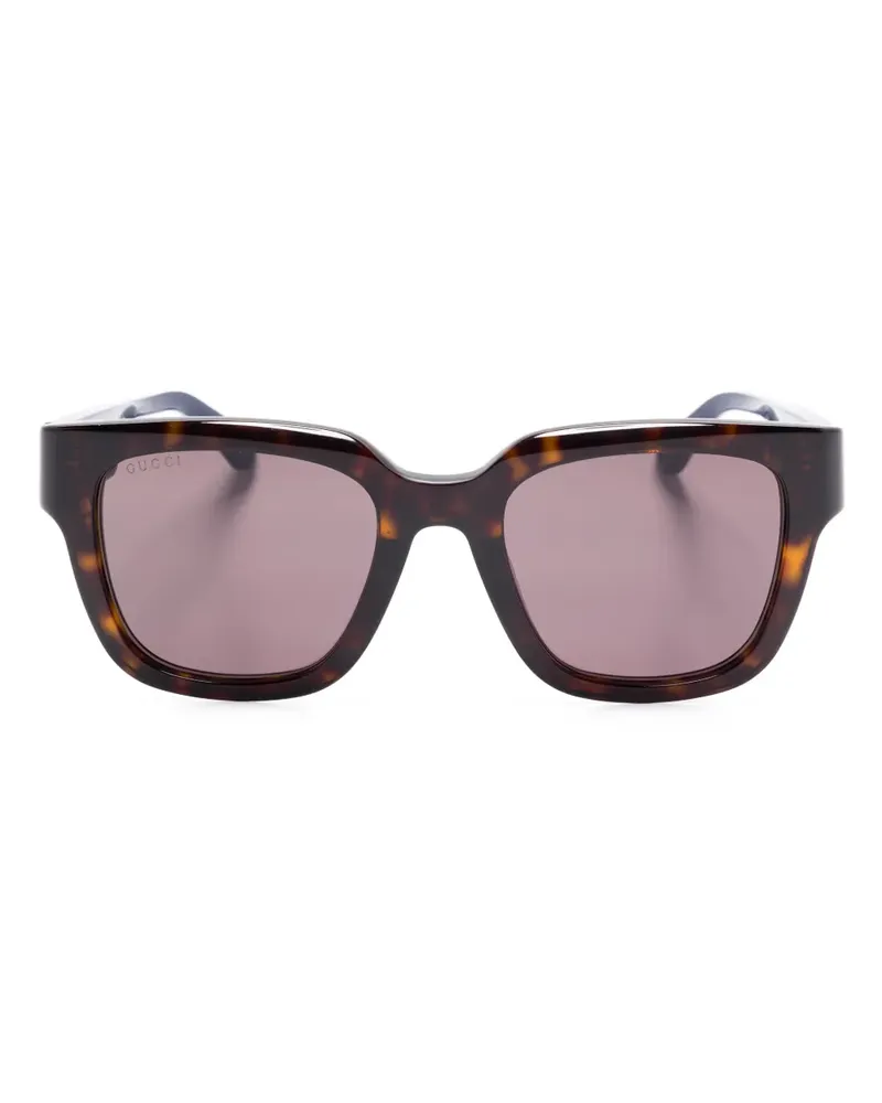 Gucci Sonnenbrille mit eckigem Gestell - Braun Braun