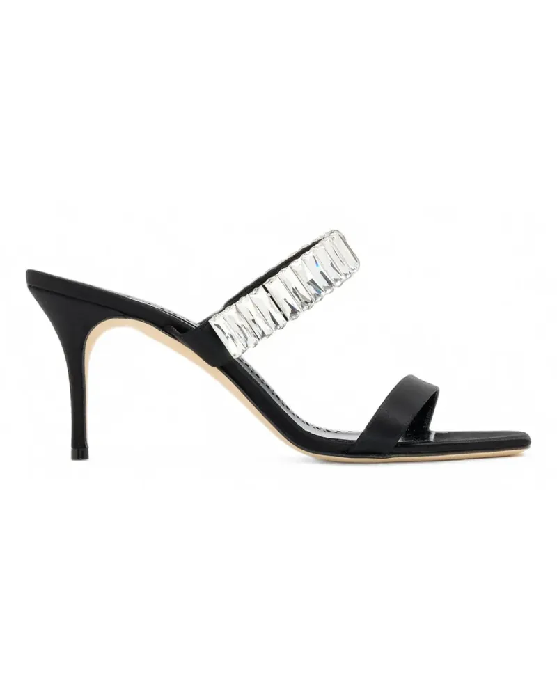 Manolo Blahnik Sakobay crystal-embellished satin sandals - Schwarz Schwarz