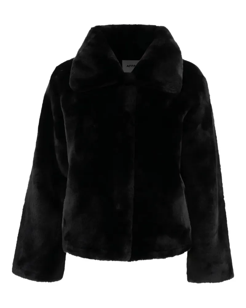 APPARIS Jacke aus Faux Fur mit breitem Revers - Schwarz Schwarz
