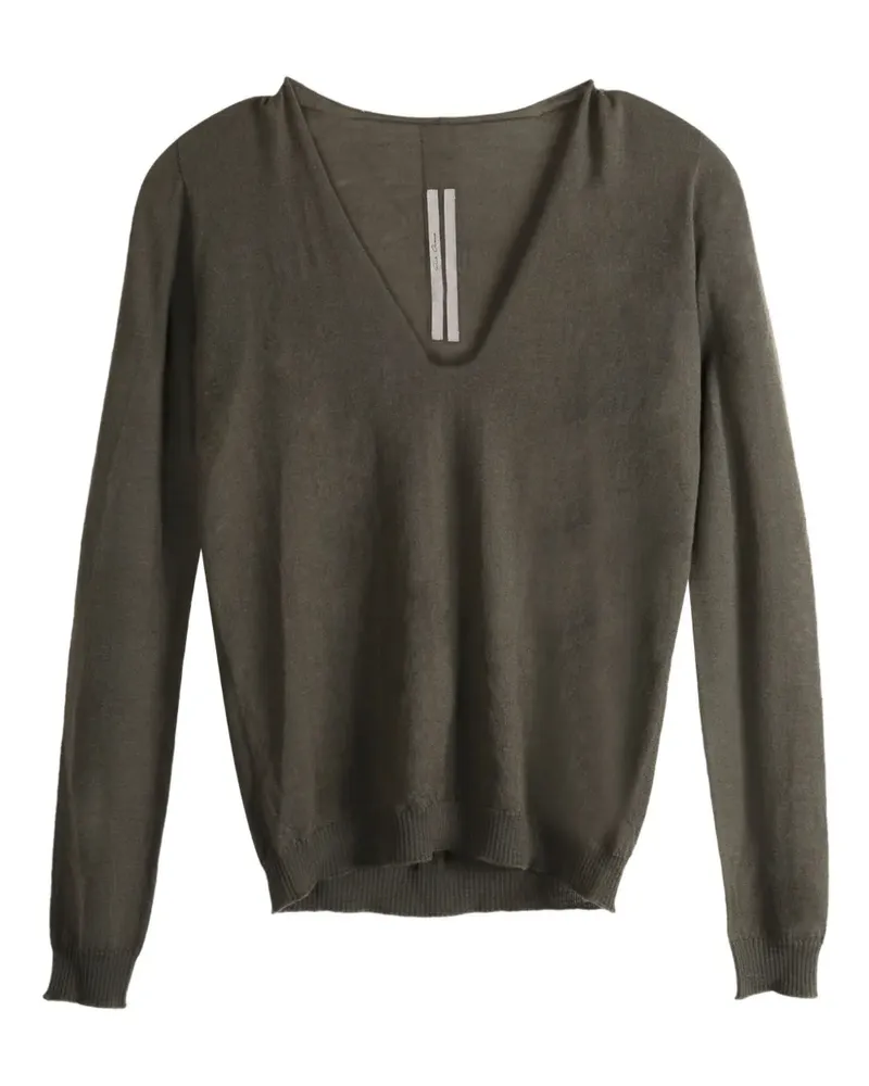 Rick Owens V-neck long-sleeve sweat - Grün Grün