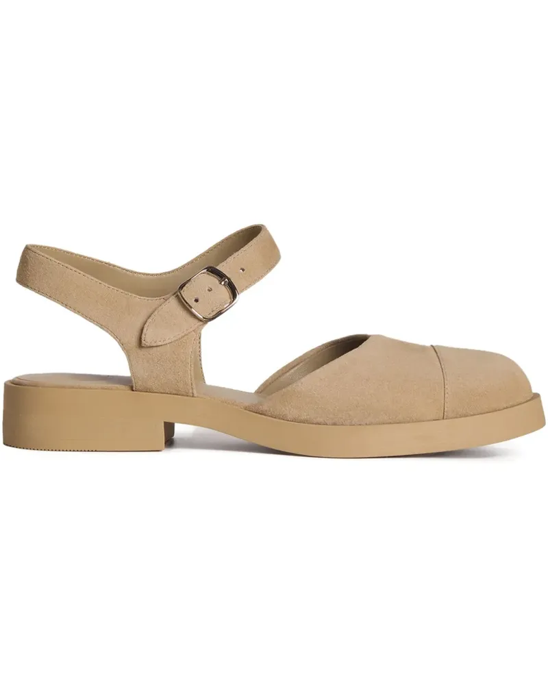 12 STOREEZ Mary Janes aus Wildleder - Nude Nude