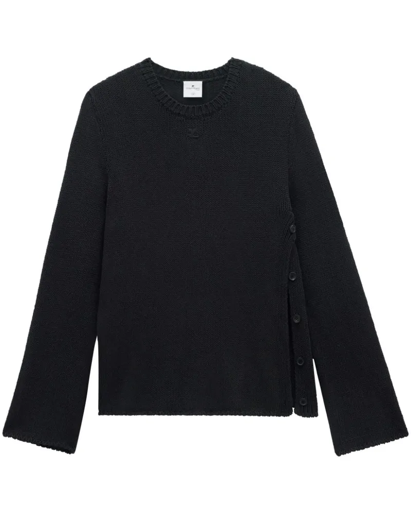 Courrèges Gestrickter Pullover mit offener Seite - Schwarz Schwarz