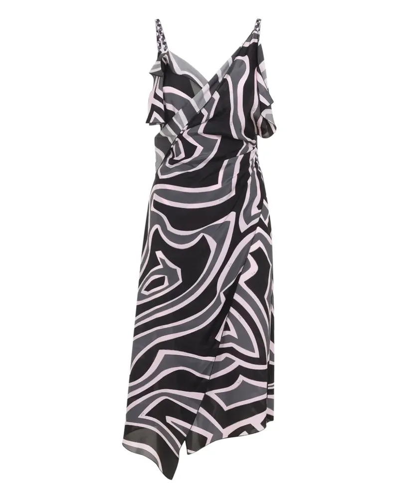 Emilio Pucci ruffled swirl-print dress - Schwarz Schwarz