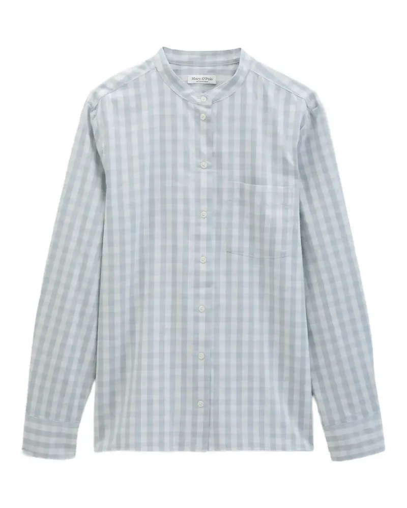 Marc O'Polo gingham-check band-collar blouse - Blau Blau