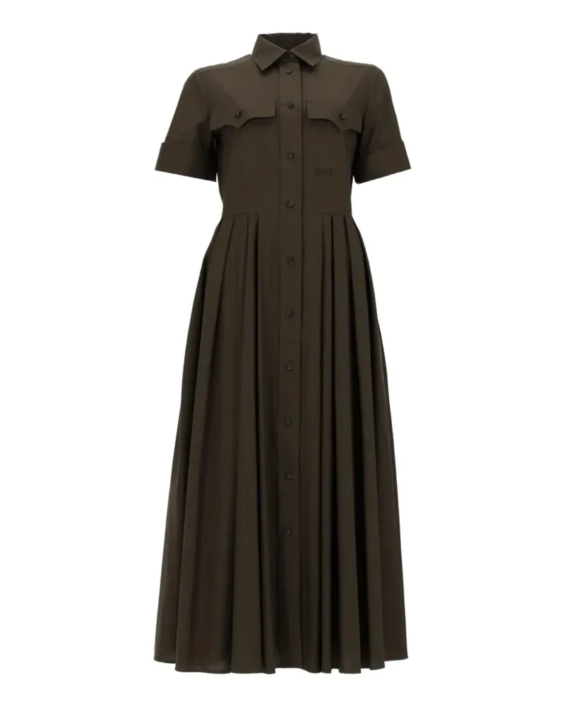 Fay pleated-design short-sleeve dress - Grün Grün