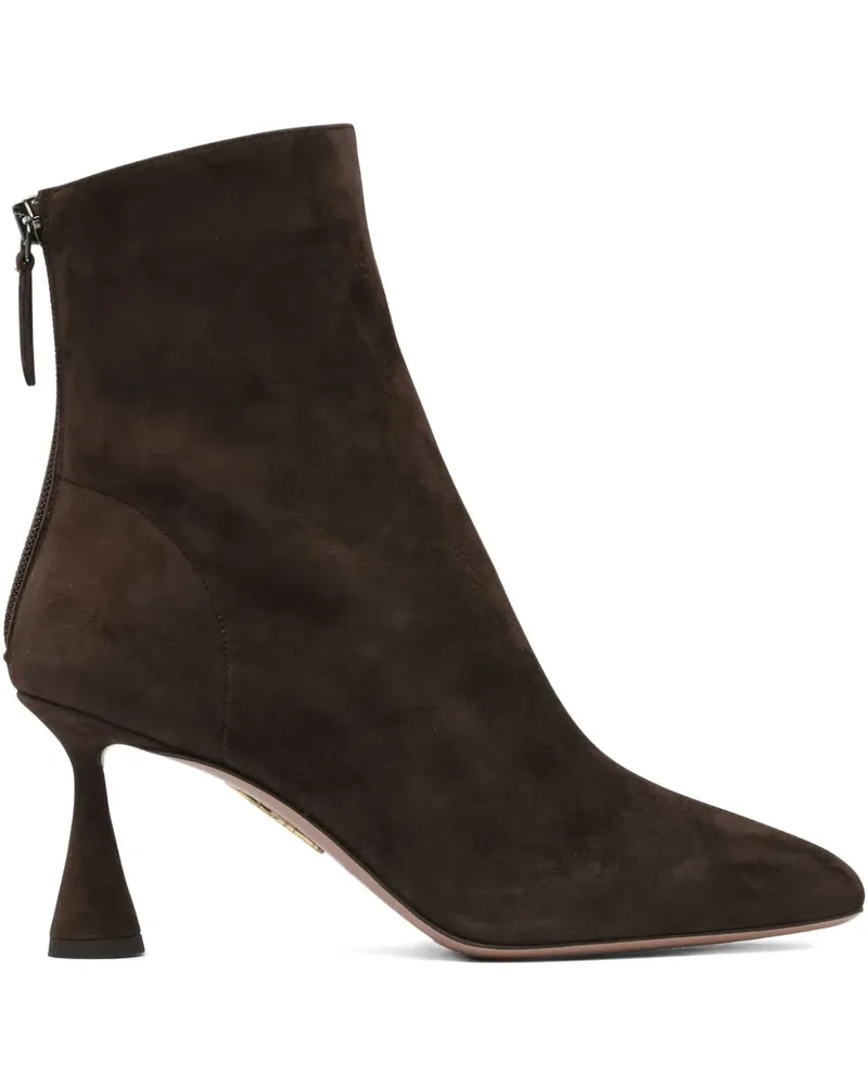 Aquazzura Amore Stiefeletten aus Wildleder 75mm - Braun Braun