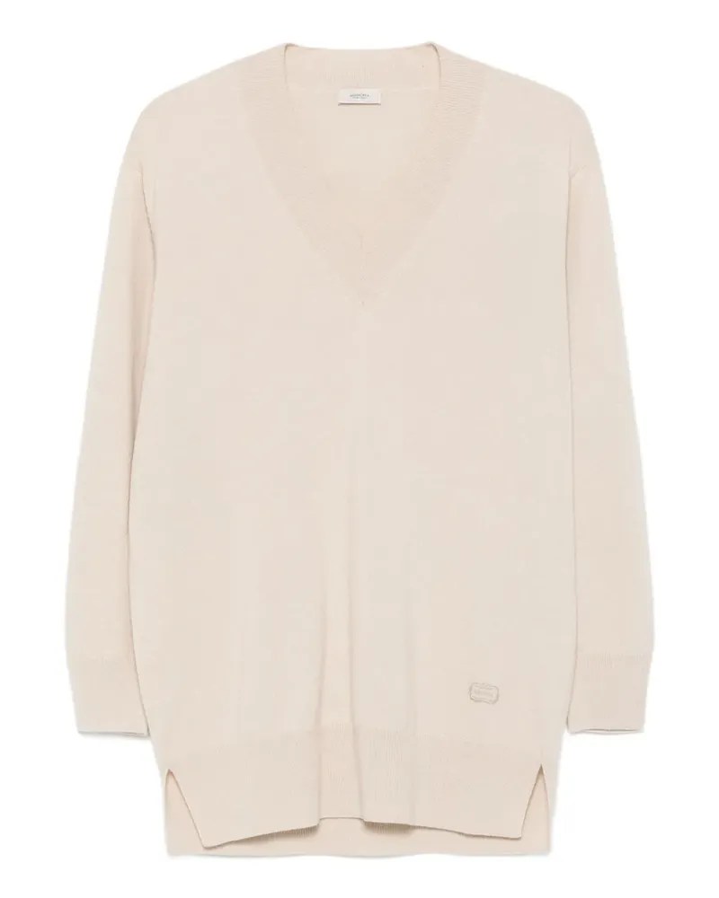AGNONA Pullover mit V-Ausschnitt - Nude Nude
