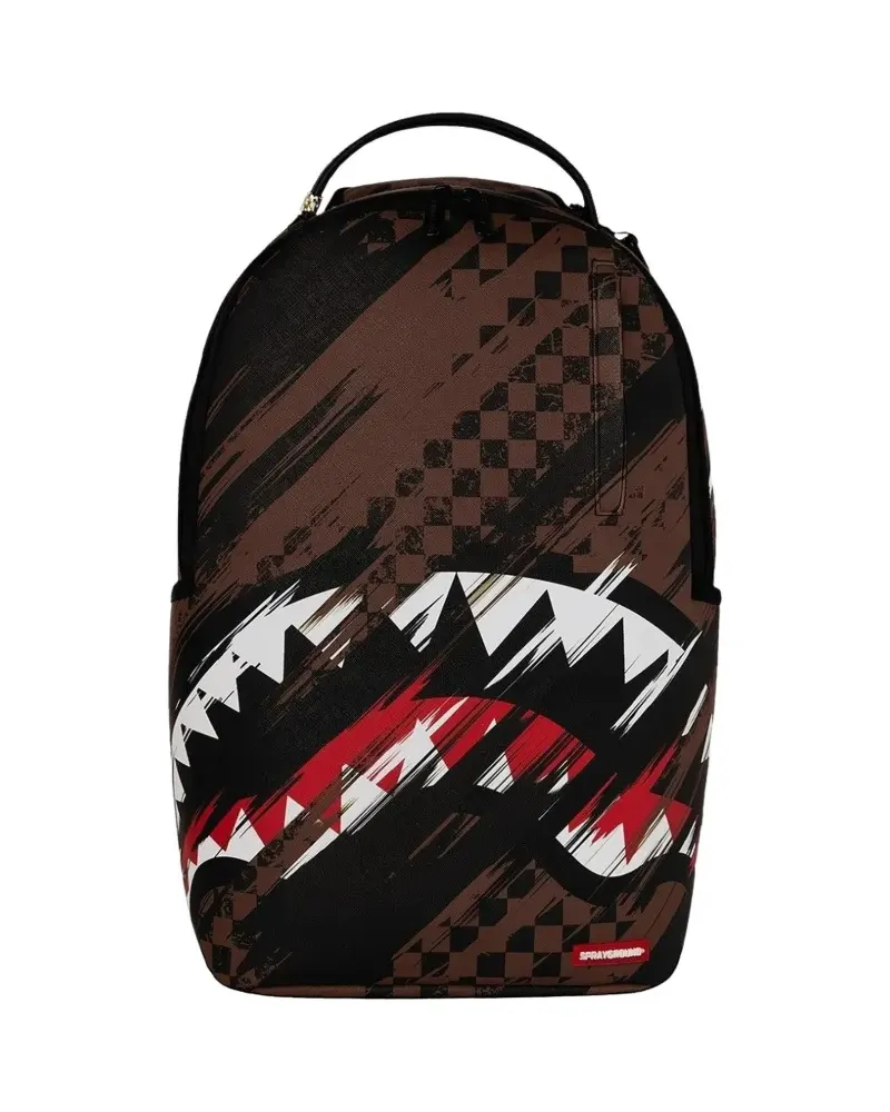 Sprayground checkered shark-print backpack - Schwarz Schwarz
