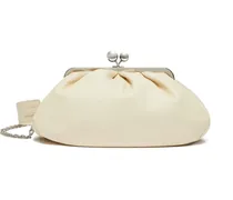 Geraffte Cubico Clutch - Nude
