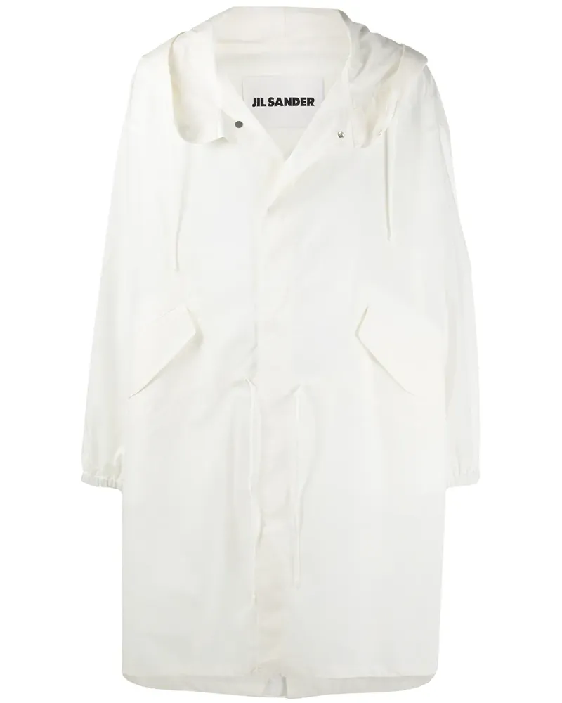 Jil Sander Mantel mit Logo-Print - Weiß Weiß