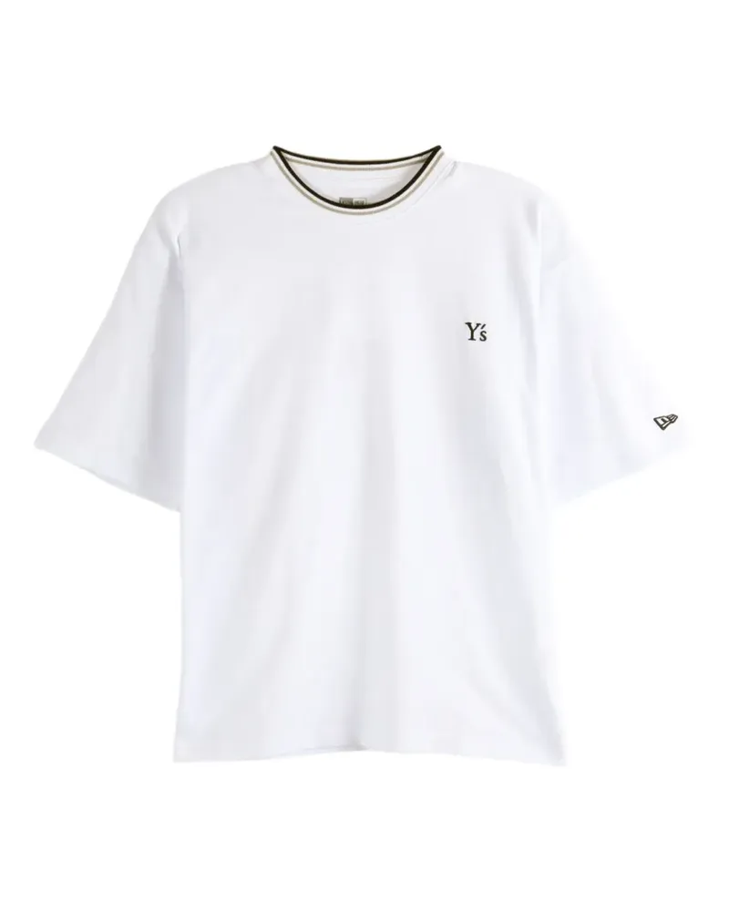 Yohji Yamamoto x New Era logo-embroidered tipped T-shirt - Weiß Weiß