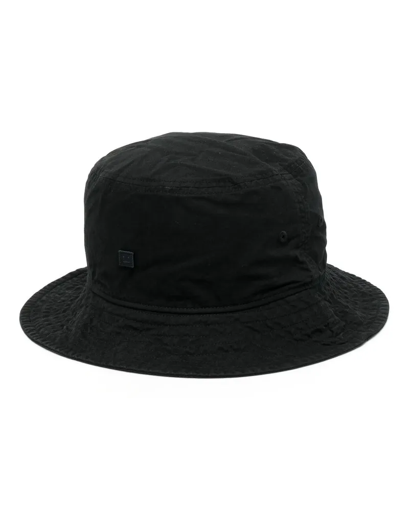 Acne Studios Fischerhut mit Face-Stickerei - Schwarz Schwarz