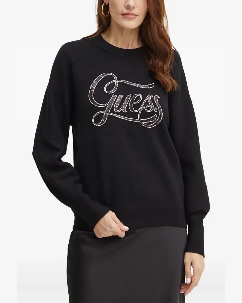 Guess Sweatshirt mit Pailletten - Schwarz Schwarz