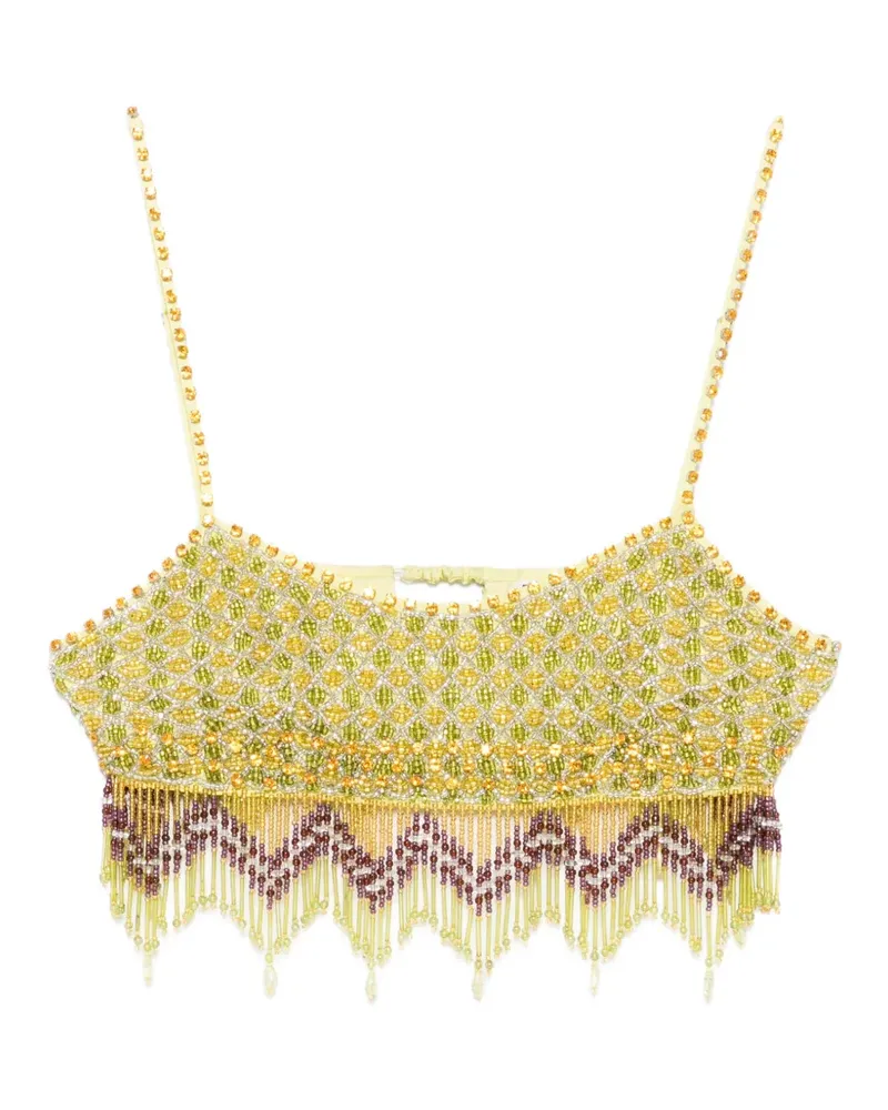BODE bead-embellished fringed top - Gelb Gelb