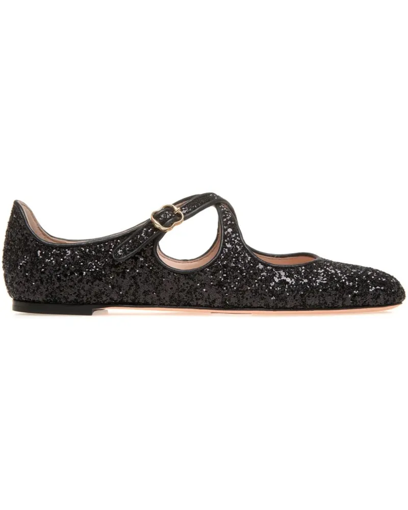 Bally rina Ballerinas mit Glitterverzierung - Schwarz Schwarz