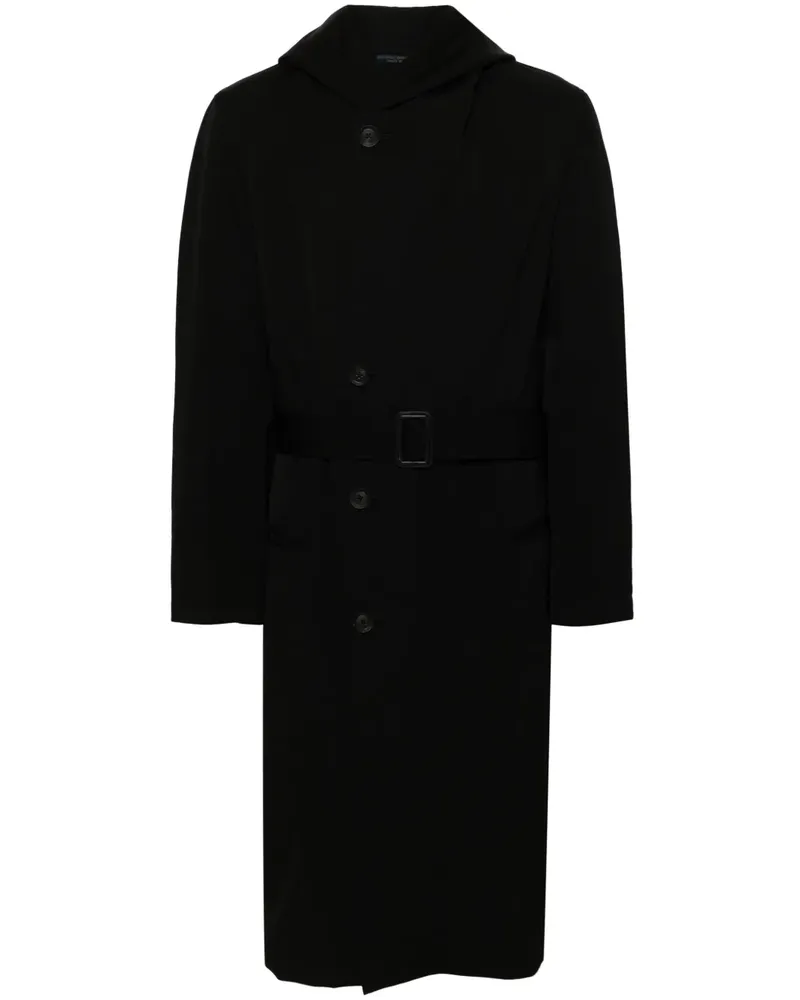 Yohji Yamamoto Klassischer Wollmantel - Schwarz Schwarz