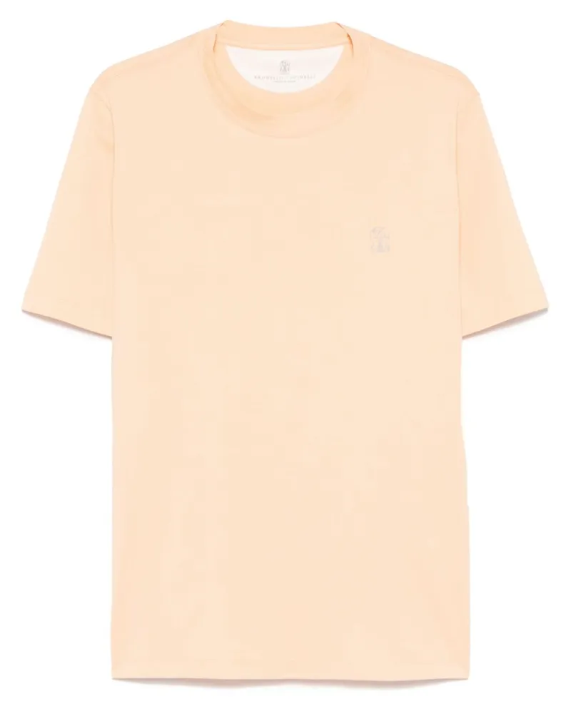 Brunello Cucinelli T-Shirt mit Logo-Print - Orange Orange