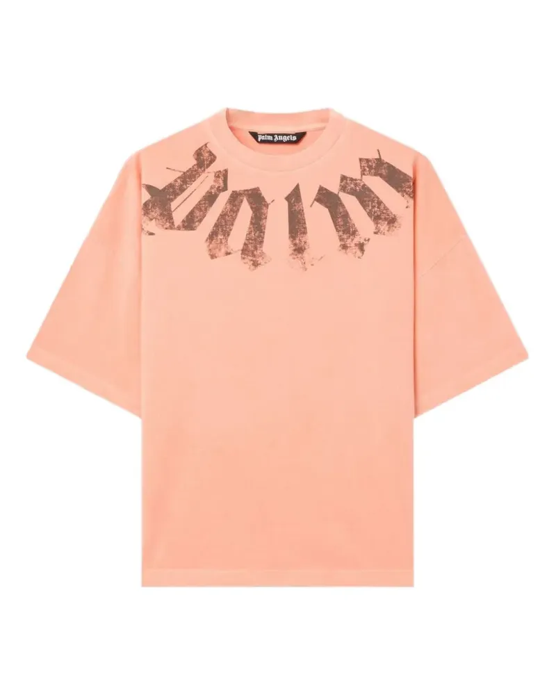 Palm Angels Big Neck T-Shirt mit Logo - Orange Orange