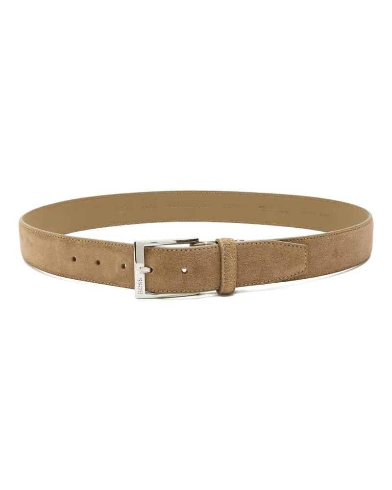 HUGO BOSS Gürtel aus Wildleder mit Logo - Nude Nude