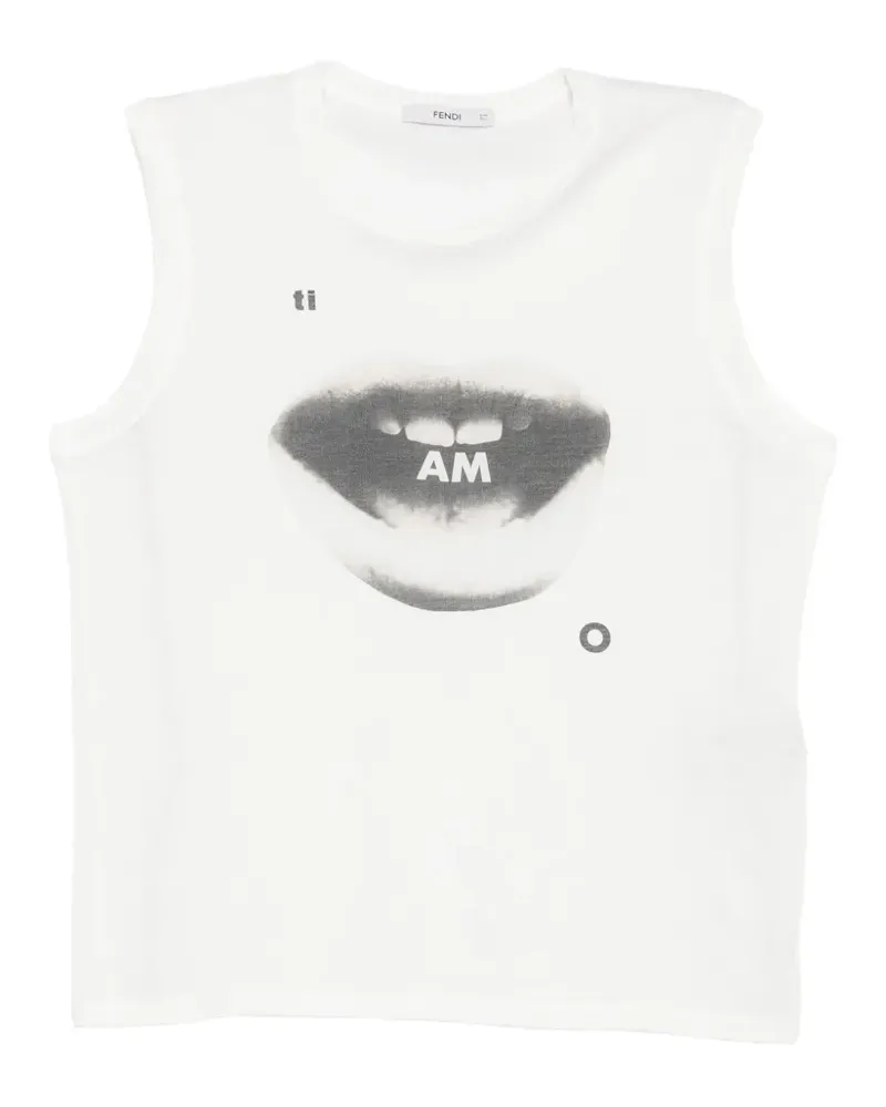 Fendi Trägershirt mit grafischem Print - Weiß Weiß