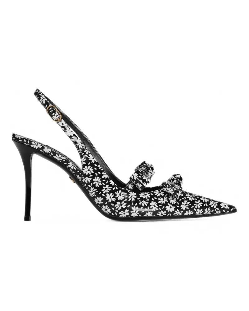 Dolce & Gabbana Slingback-Pumps mit Blumenprint - Schwarz Schwarz