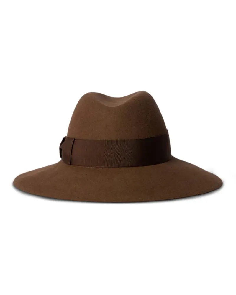 Borsalino Hut aus Wollfilz mit Schleife - Braun Braun