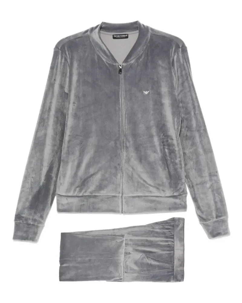 Emporio Armani chenille zip-up logo tracksuit - Grau Grau