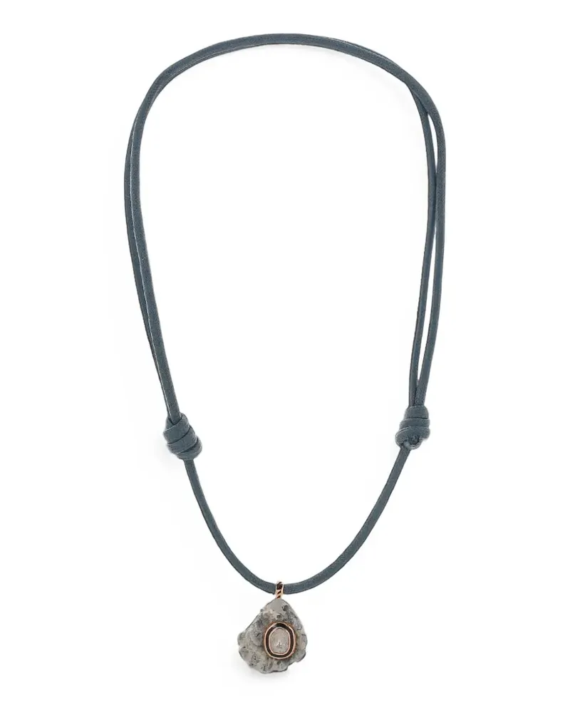 DEZSO Halskette mit Diamanten und Muscheln - Rosa Rosa