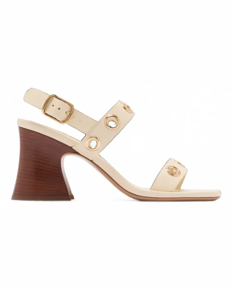 Chloé eyelet-embellished leather sandals - Nude Nude