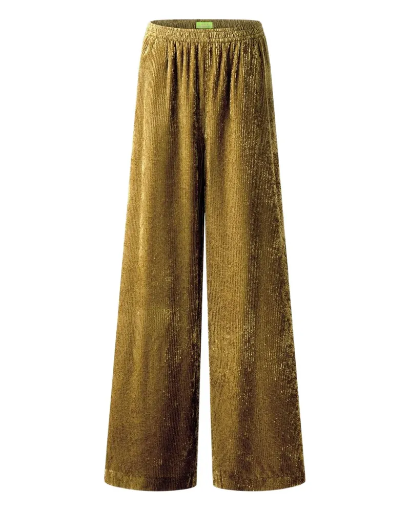 Shanghai Tang Weite Hose aus Samt - Gold Gold