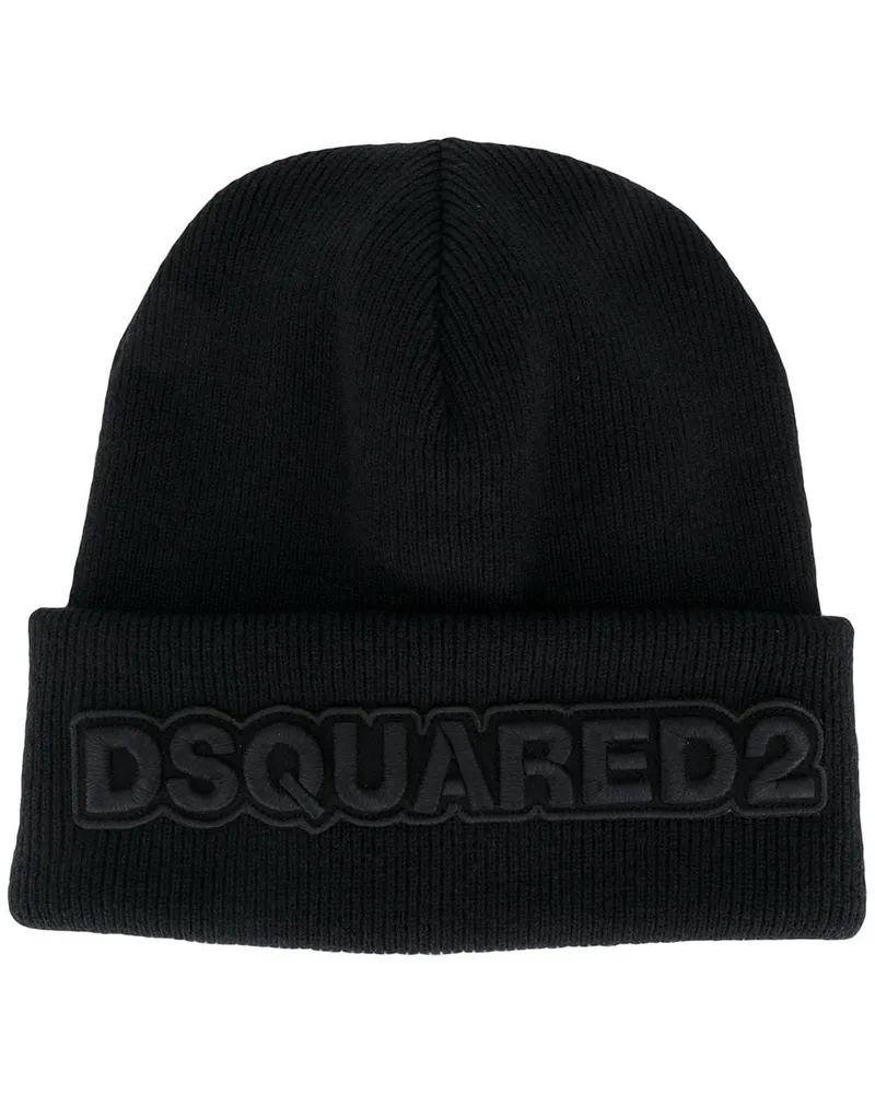Dsquared2 Beanie mit Logo-Stickerei - Schwarz Schwarz