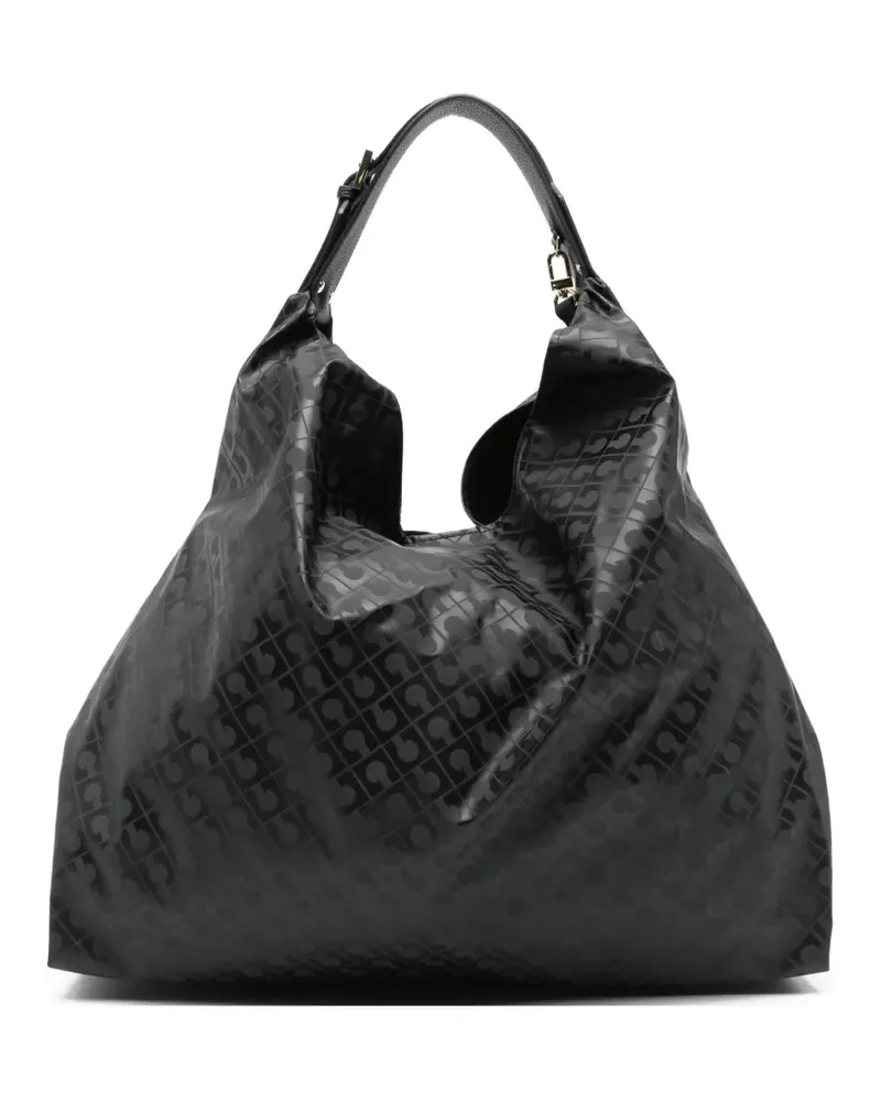 Gherardini Schultertasche mit Monogrammmuster - Grau Grau