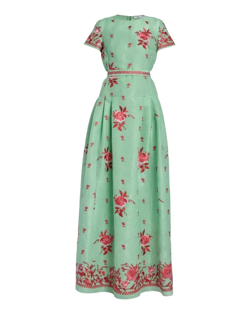 Erdem Maxikleid mit Blumen-Print - Grün Grün