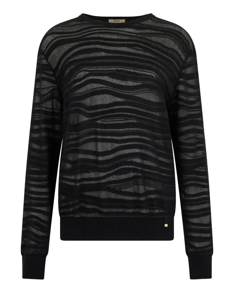 Herno striped round-neck sweater - Schwarz Schwarz