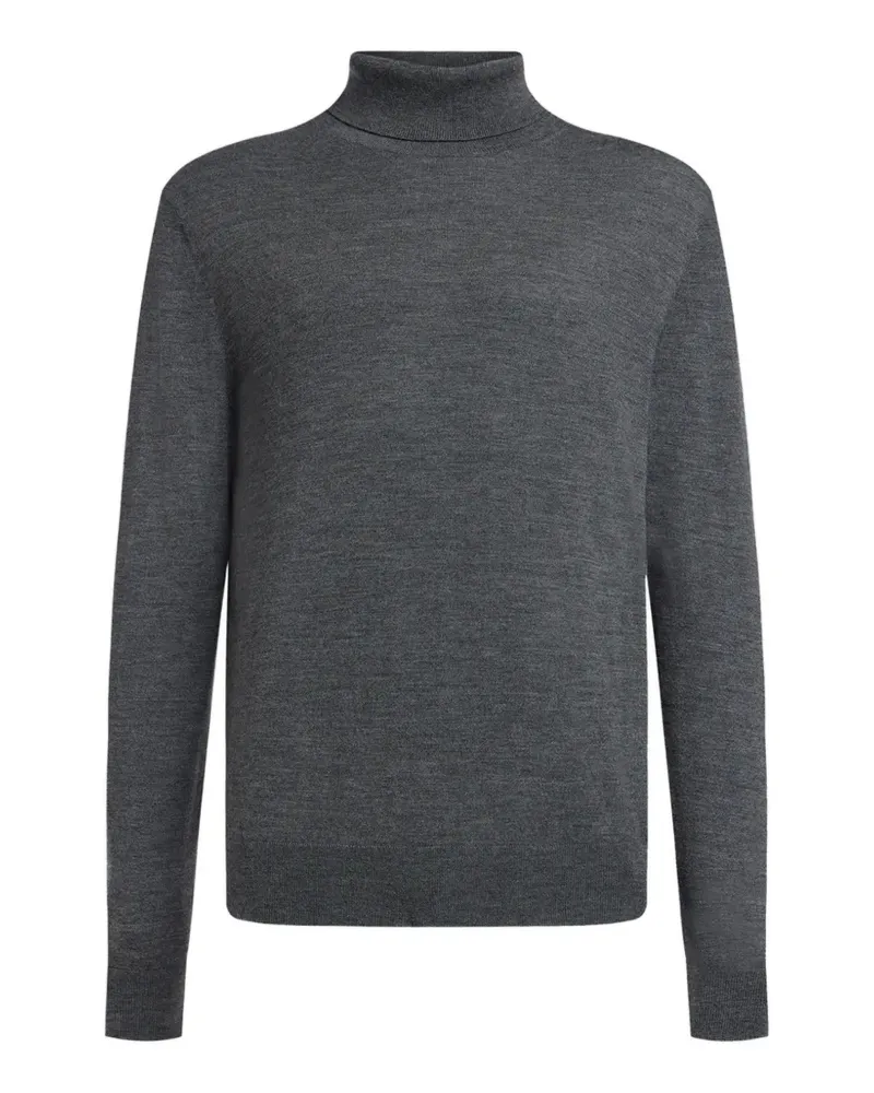 12 STOREEZ Merinopullover mit Rollkragen - Grau Grau