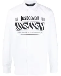 Just Cavalli Hemd mit Logo-Print Weiß