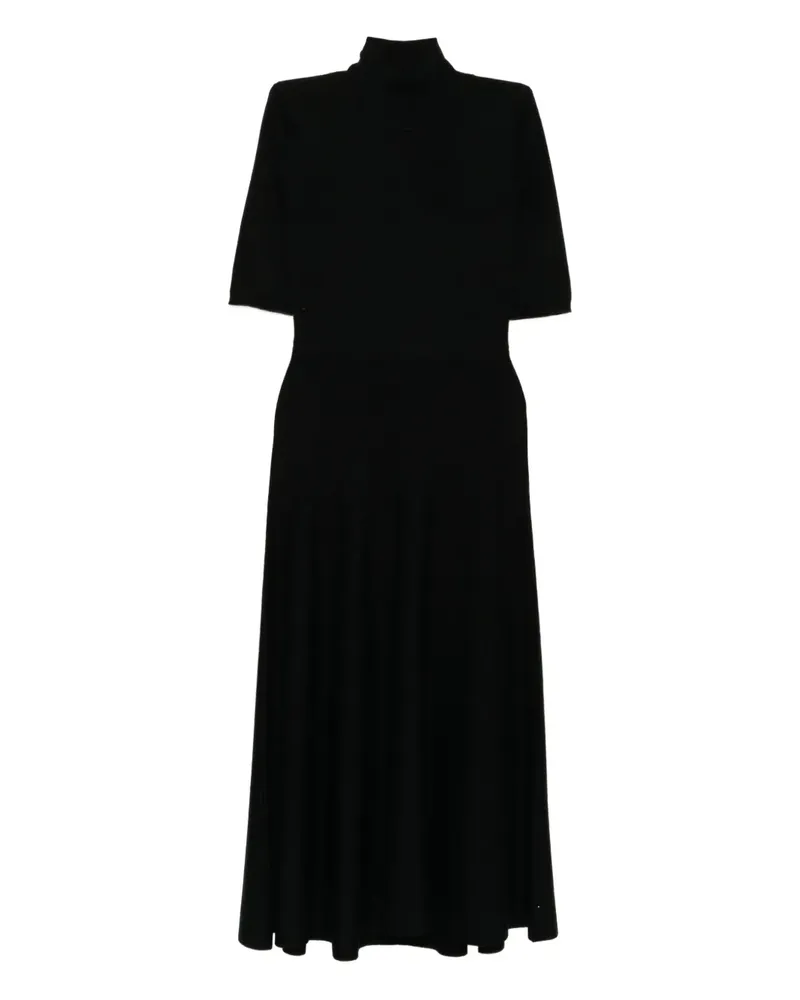 N.Peal Kleid mit kurzen Ärmeln - Schwarz Schwarz