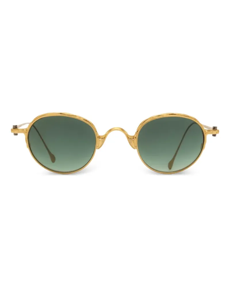 Yohji Yamamoto brushed round-frame sunglasses - Gold Gold