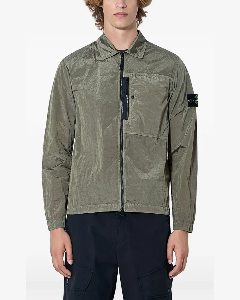 Stone Island zip-up patch-pocket jacket - Grün Grün
