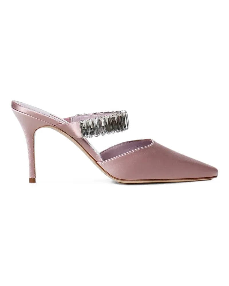 Manolo Blahnik crystal-embellished pointed-toe sandals - Rosa Rosa