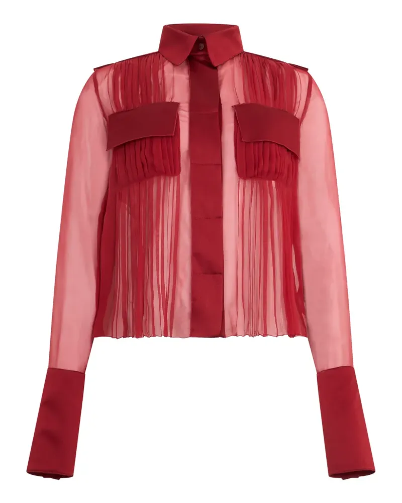 Alberta Ferretti Seidenbluse mit Falten - Rot Rot
