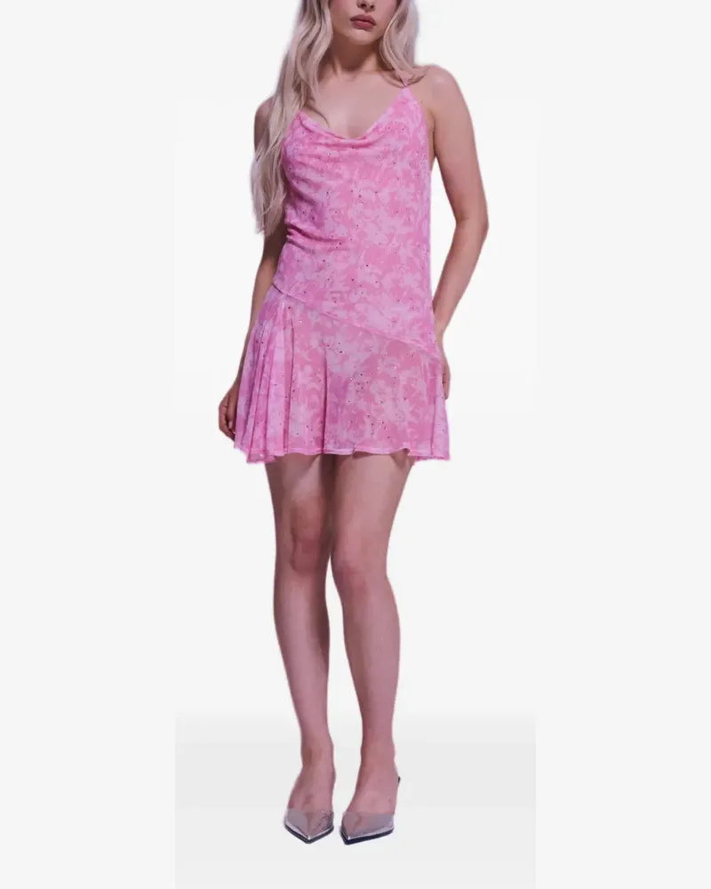 Juicy Couture x Disney Minikleid aus Mesh mit Diamanten - Rosa Rosa