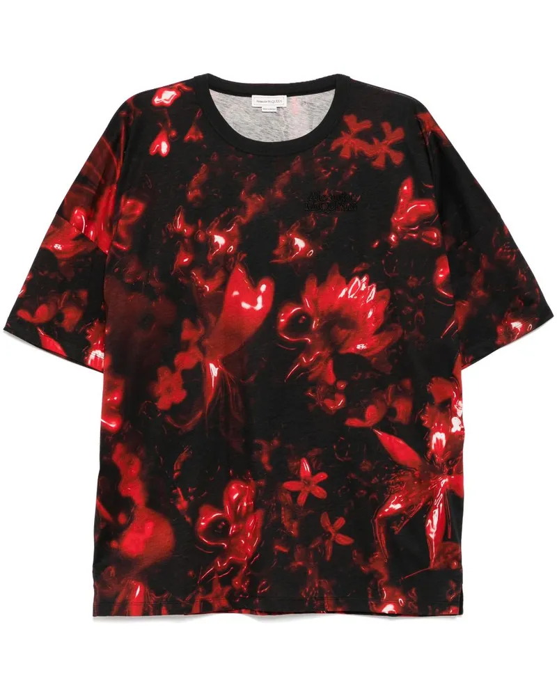 Alexander McQueen T-Shirt mit tiefer Schulter - Schwarz Schwarz