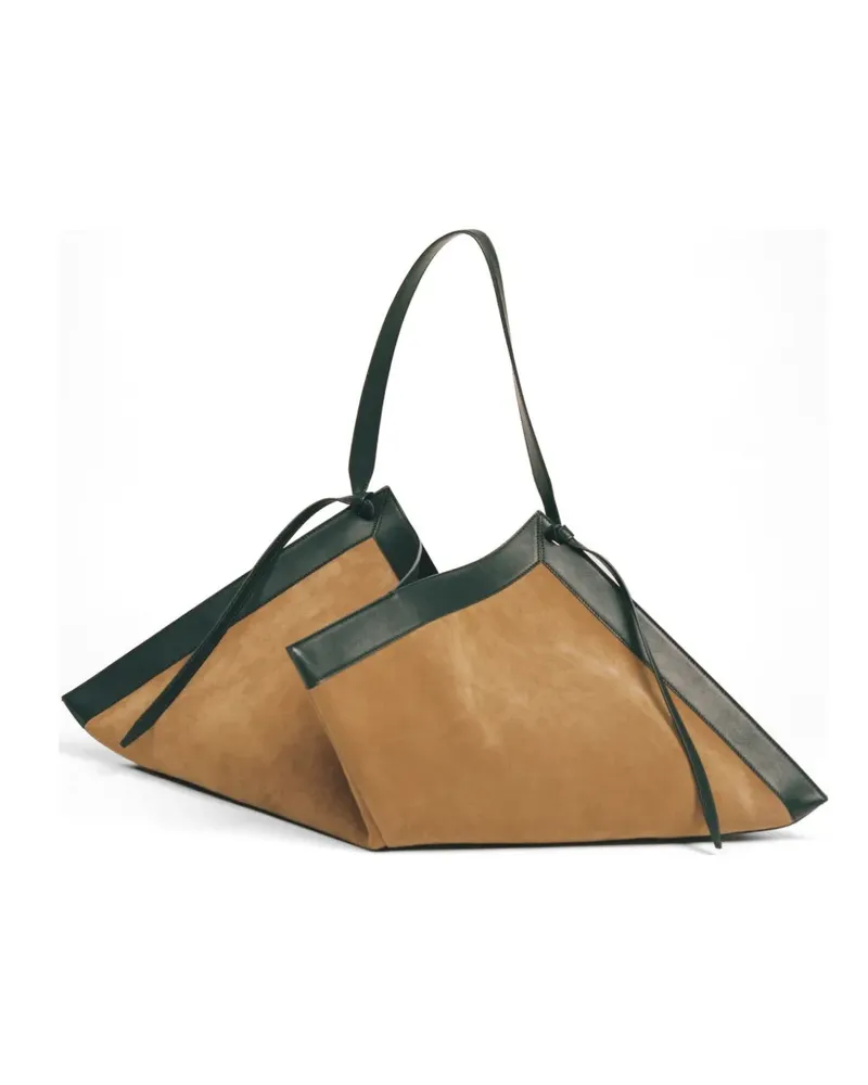 YUZEFI leather tote bag - Braun Braun