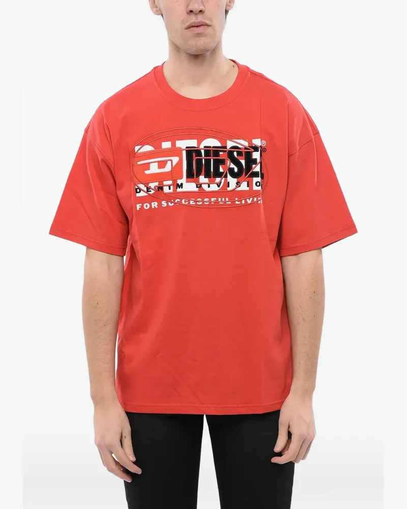 Diesel T-shirt with layered logos - Rot Rot