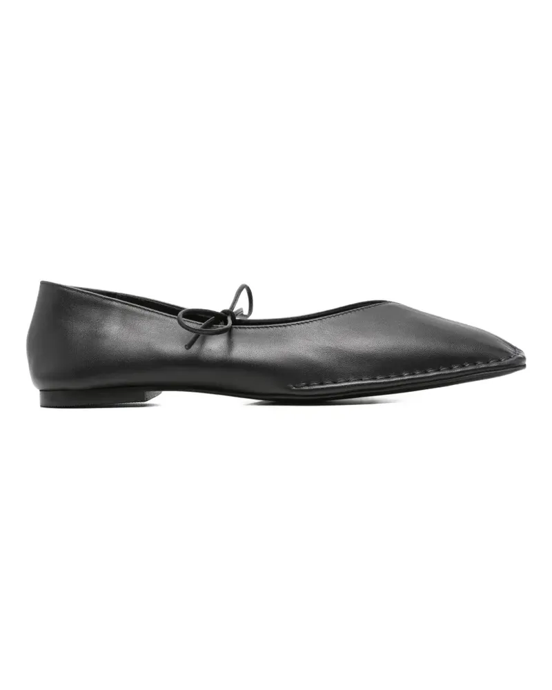 Alohas bow-detail square-toe ballet flats - Schwarz Schwarz